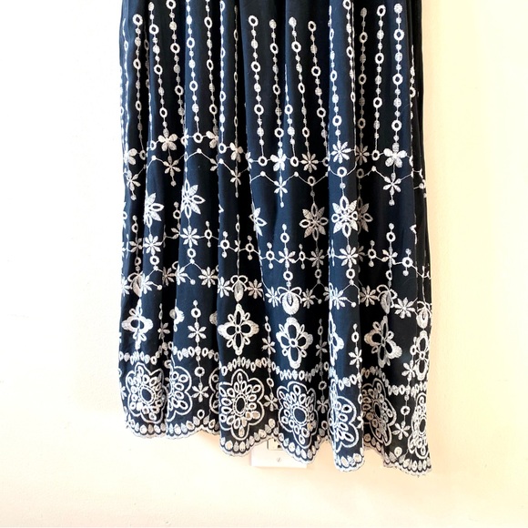 Parker June Embroidered Maxi Dress Black White Added Straps Medium - Picture 5 of 11